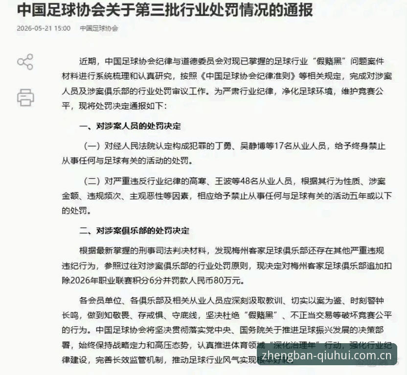 球会体育安装指南对比 资深用户分享:足协第三批禁足名单出炉,17人终身禁足背后的行业反思